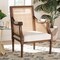 Bali & Pari Desmond Traditional French Beige Fabric and Walnut Brown Finished Wood Accent Chair 238-13313-ZORO - alternate 9